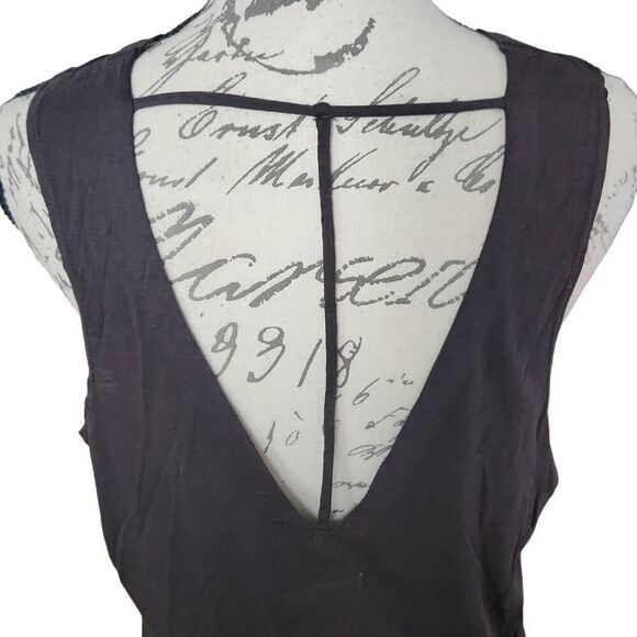Chaser Ladies Size Medium Charcoal Black V-Back Hi Lo Muscle Tank - Picture 3 of 5